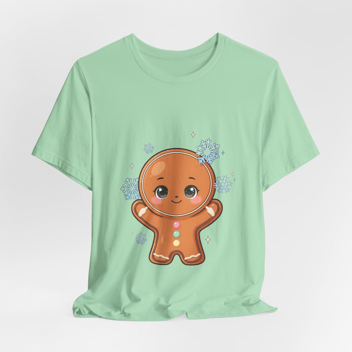 Kawaii Gingerbread Man T-Shirt for a Cozy Christmas Mood