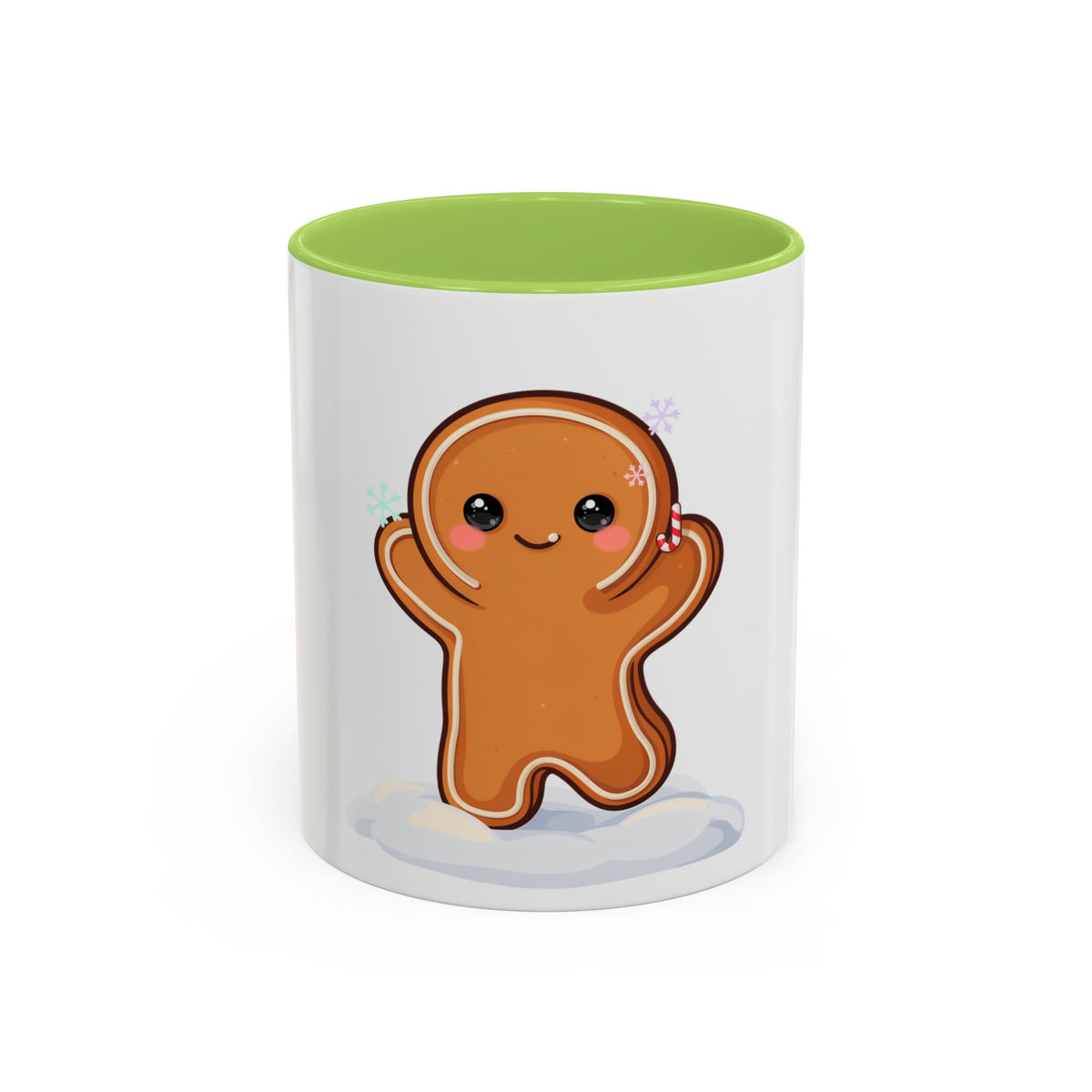 Kawaii Gingerbread Man Accent Coffee Mug for Winter Cheer