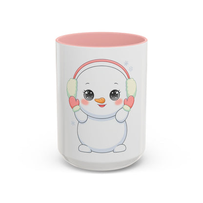 Kawaii Snowman Accent Coffee Mug for Cozy Winter Sips