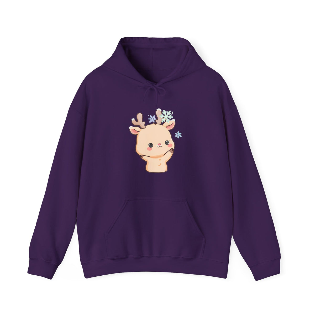 Kawaii Reindeer Hoodie, Cute Christmas Gift Sweatshirt