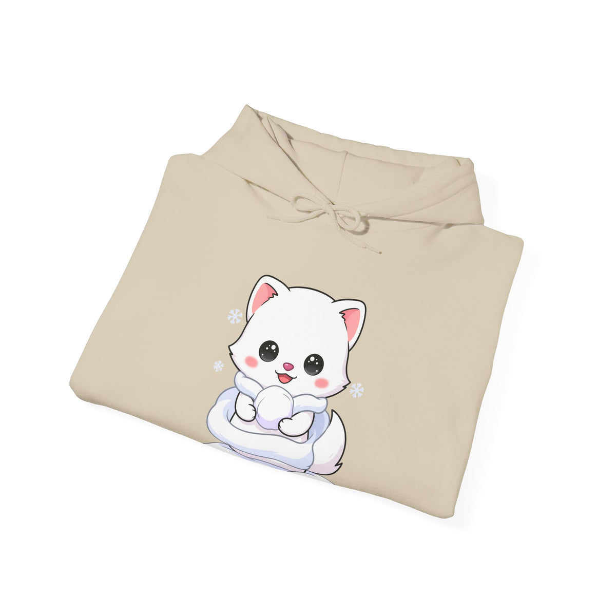 Kawaii Arctic Fox Hoodie, Cute Winter Animal Sweatshirt