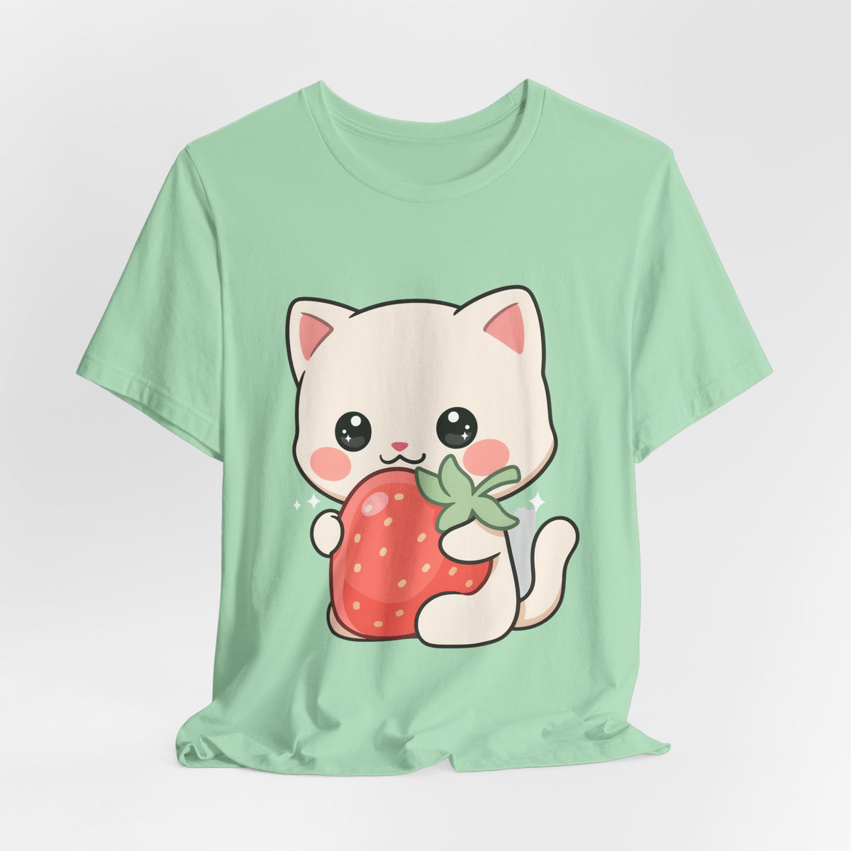 Kawaii Cat Strawberry T-Shirt, Cute Cat Lover Gift