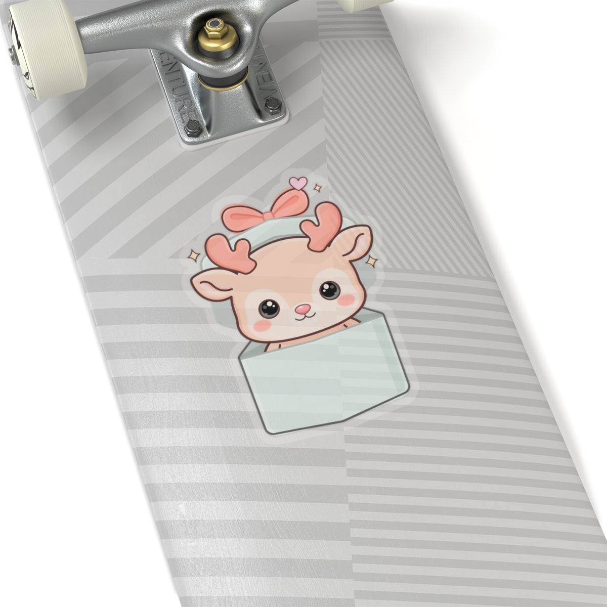 Kawaii Reindeer Sticker, Cute Christmas Gift Box Decal