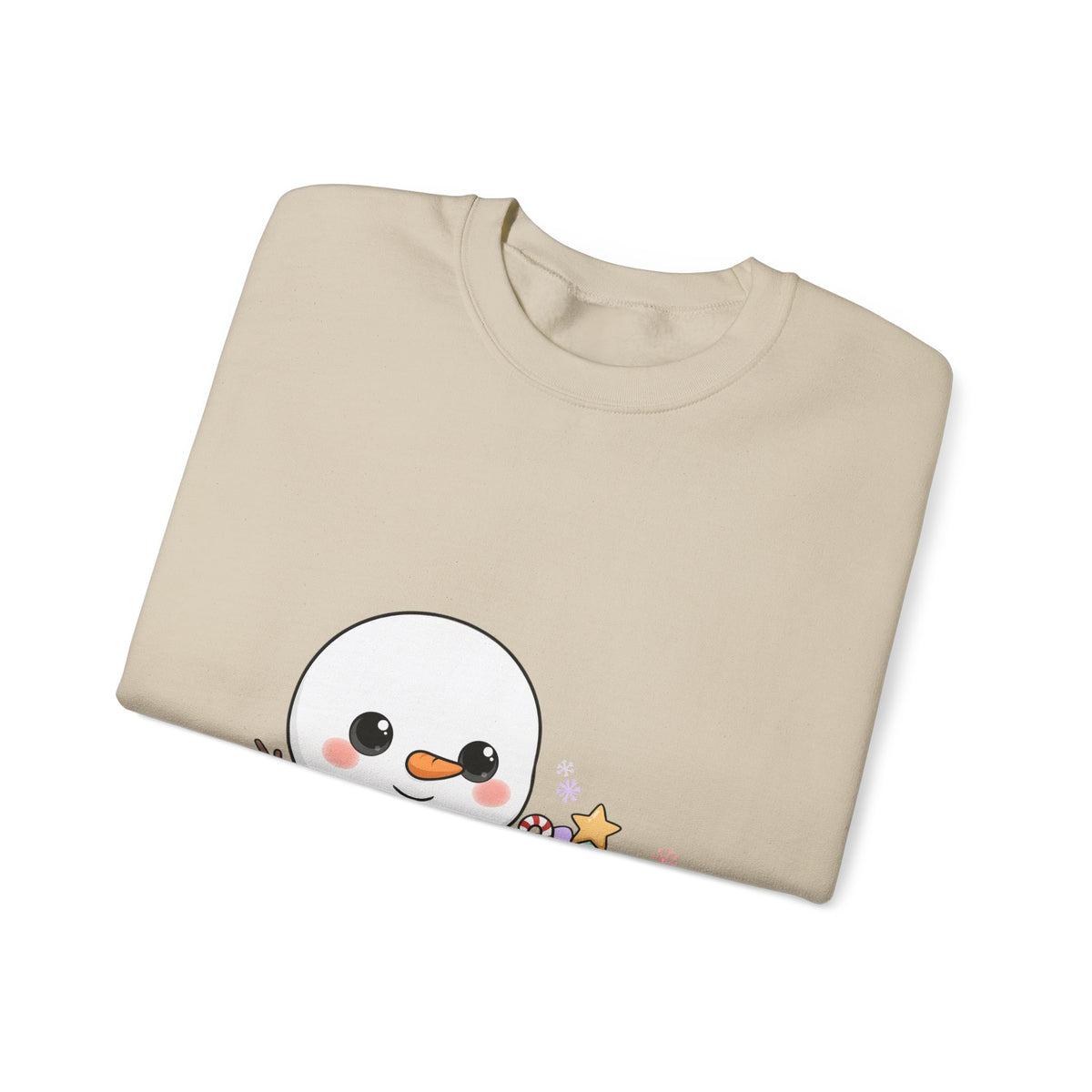 Cute Snowman Christmas Sweatshirt, Kawaii Holiday Crewneck