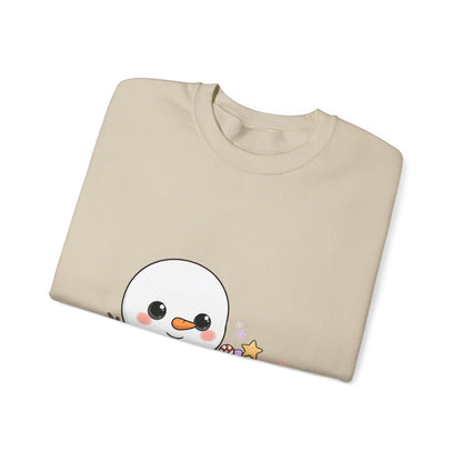 Cute Snowman Christmas Sweatshirt, Kawaii Holiday Crewneck