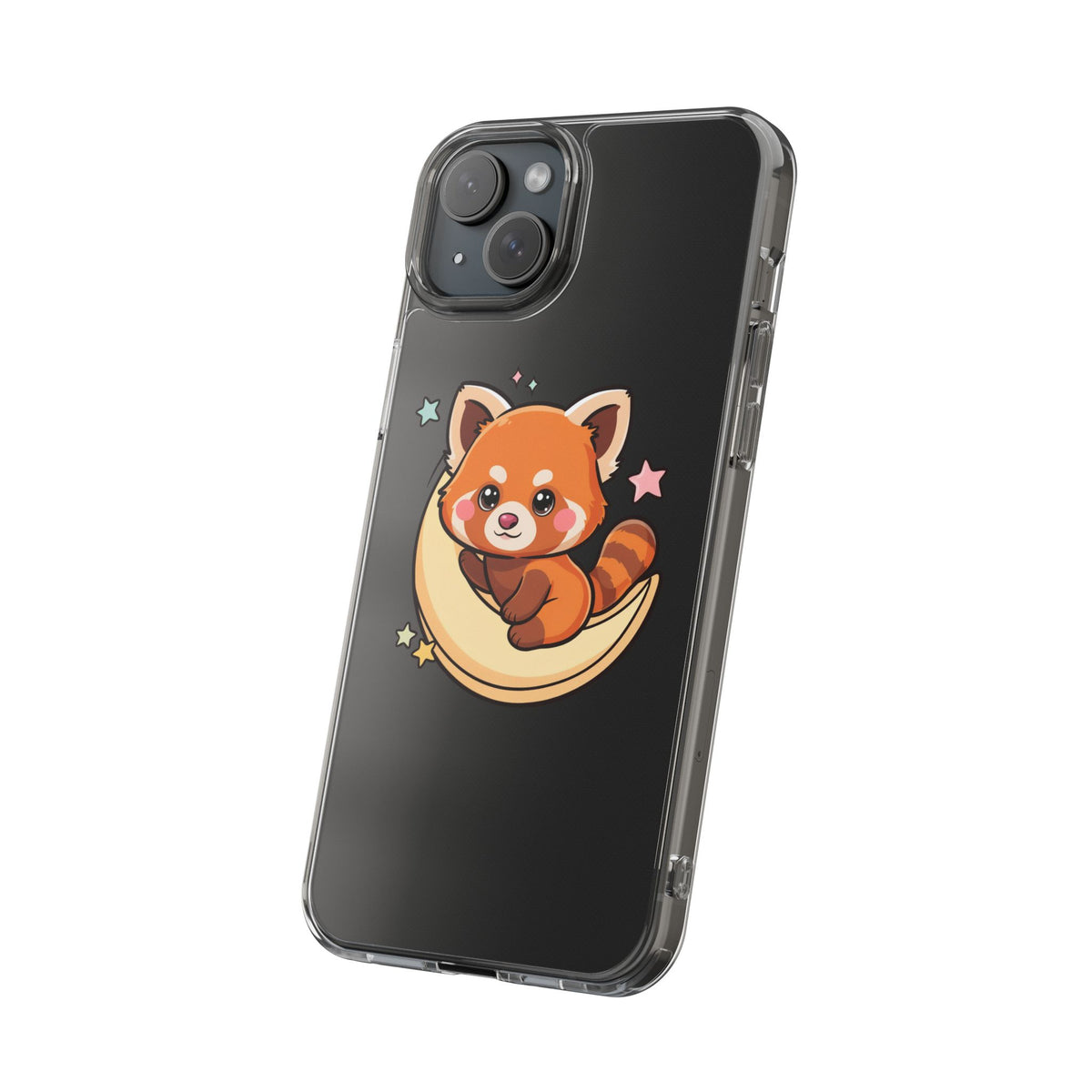 Red Panda Phone Case, Kawaii Moon Companion