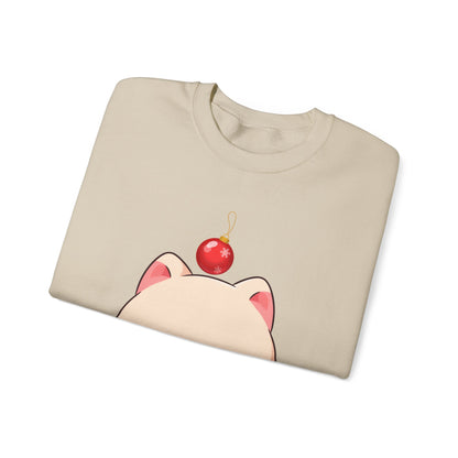 Kawaii Arctic Fox Christmas Sweatshirt, Cute Holiday Crewneck