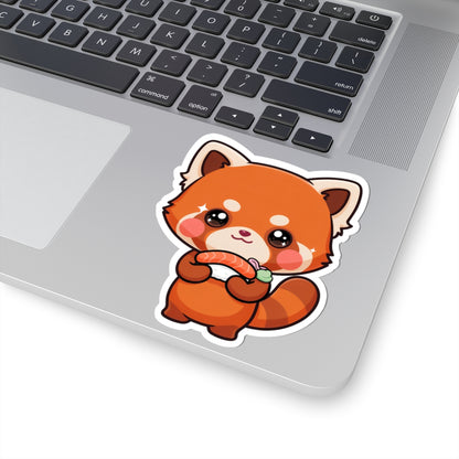Kawaii Red Panda Sushi Kiss-Cut Sticker Gift