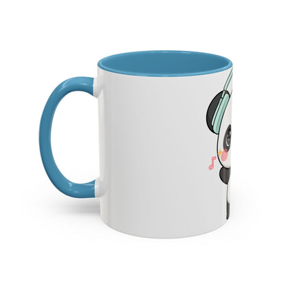 Kawaii Panda Music Mug, Colorful Accent Coffee Mug