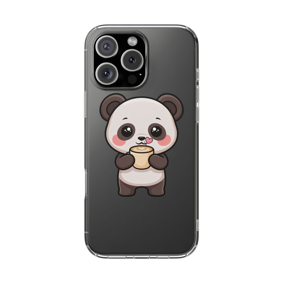 Kawaii Panda Latte Clear Impact-Resistant Case
