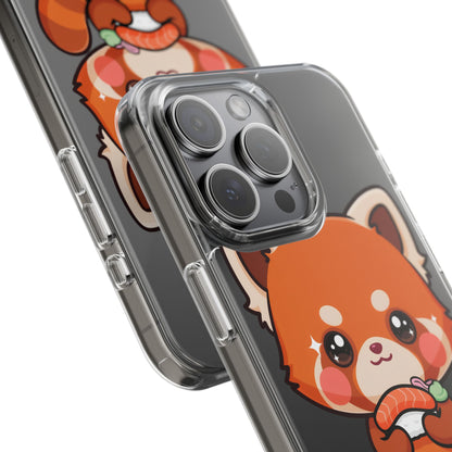 Red Panda Sushi Phone Case, Cute Kawaii Clear Case
