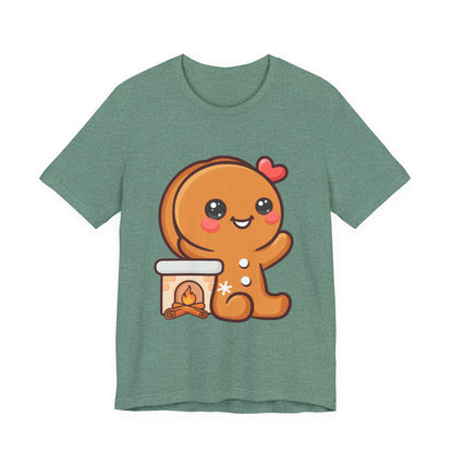 Christmas Gingerbread Man T-Shirt, Cozy Kawaii Holiday Tee