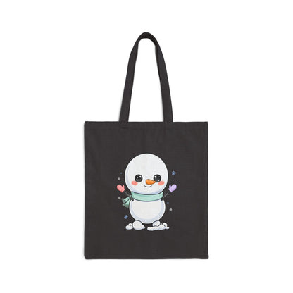 Kawaii Snowman Tote Bag for Cozy Winter Cheer