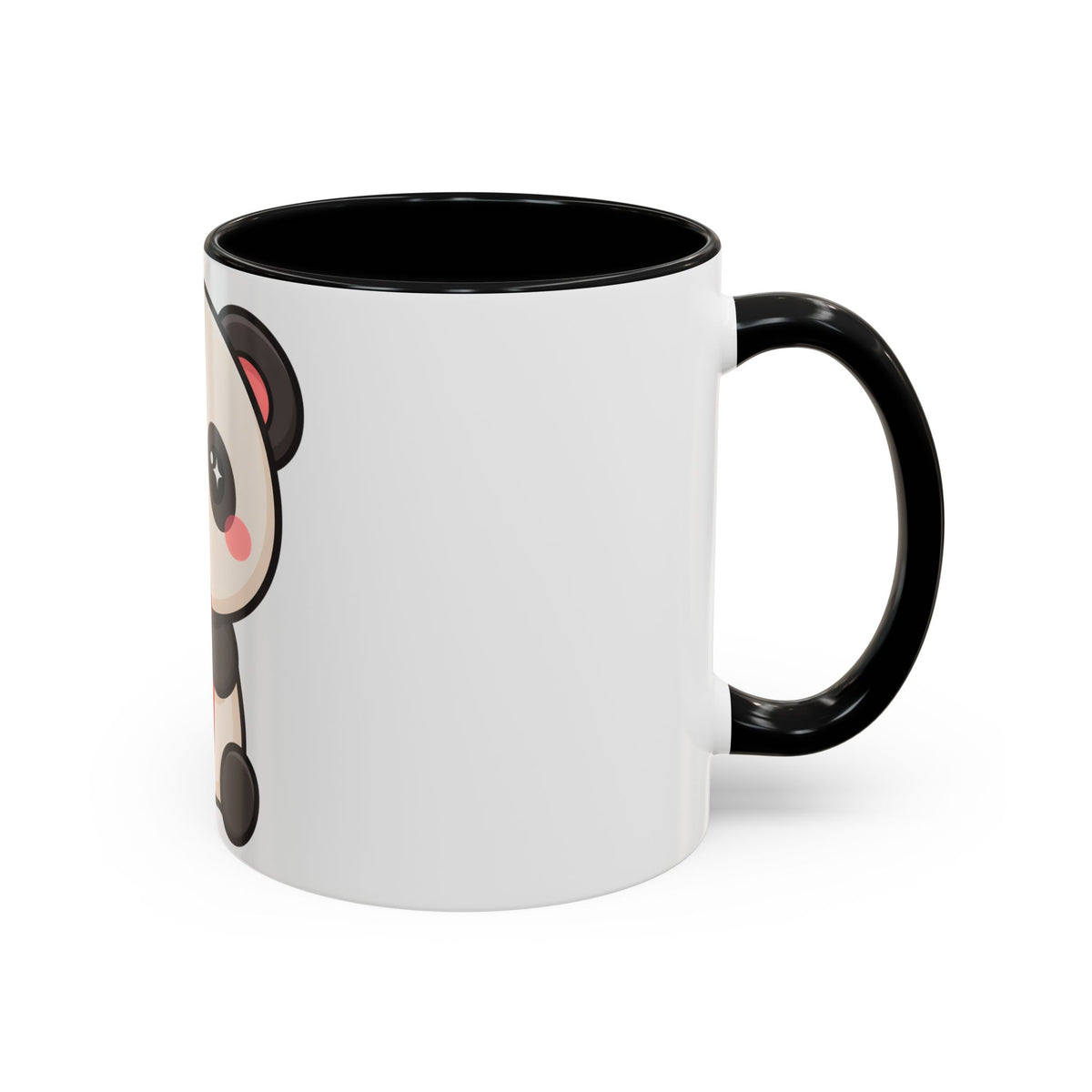 Kawaii Panda Accent Coffee Mug, Strawberry Lover Gift