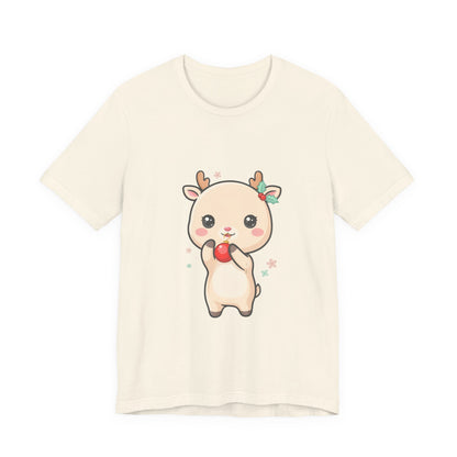 Kawaii Reindeer Christmas T-Shirt for Cute Holiday Style