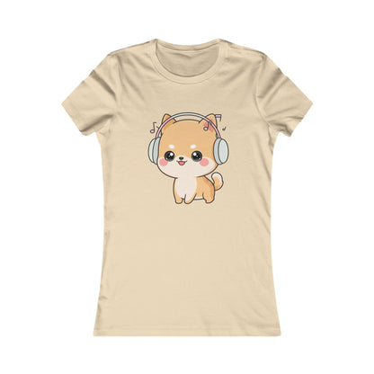 Kawaii Shiba Inu Music Tee for Women