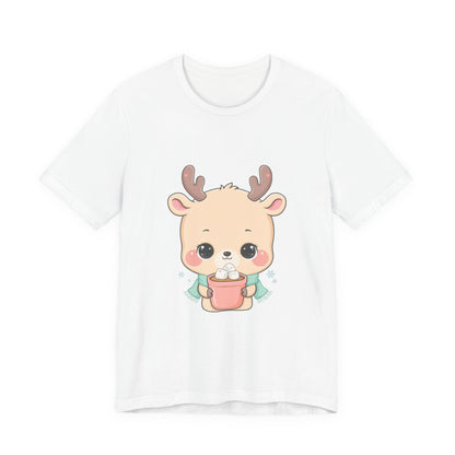 Kawaii Reindeer T-Shirt for Cozy Cocoa Season