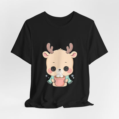 Kawaii Reindeer T-Shirt for Cozy Cocoa Season