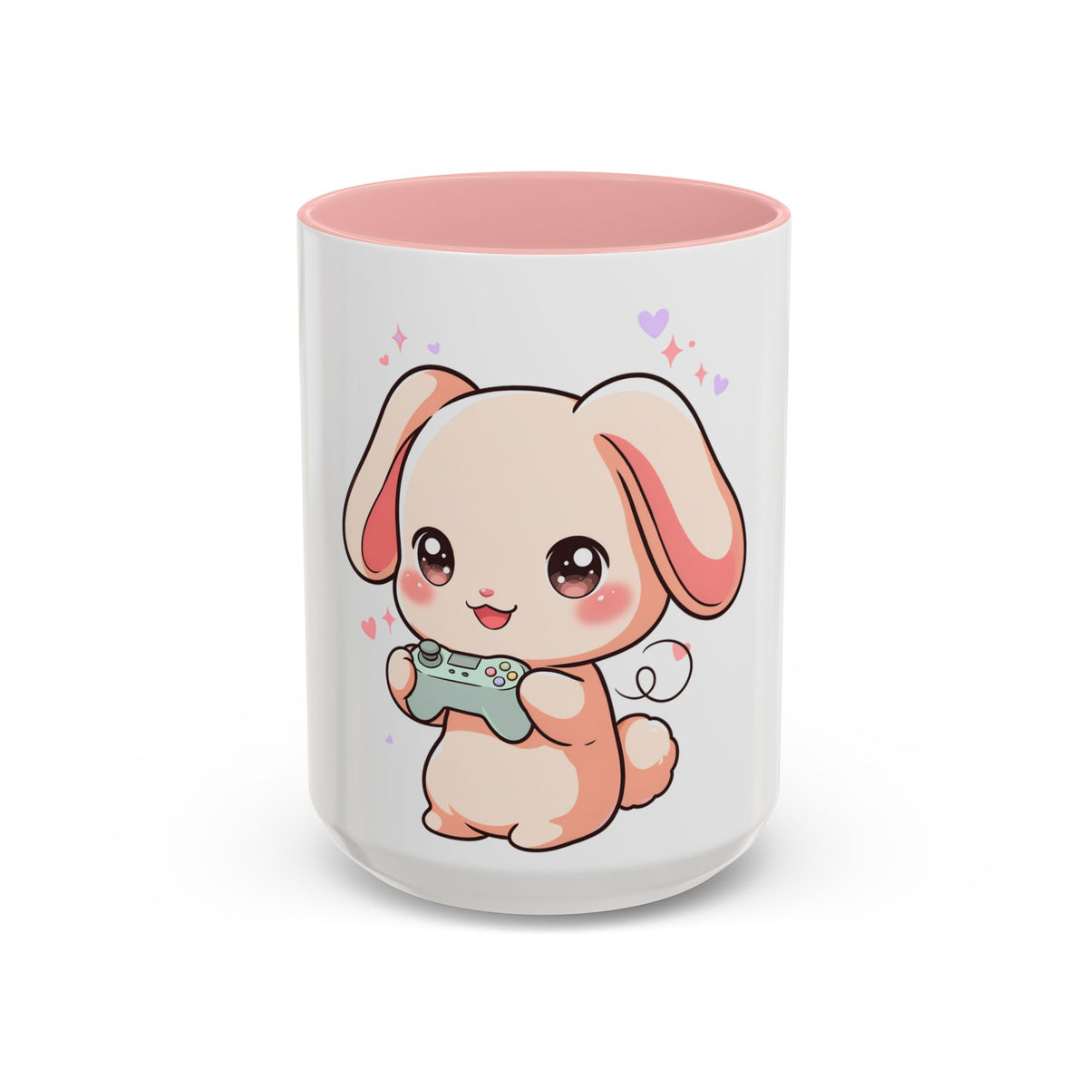 Gamer Bunny Accent Coffee Mug for Kawaii Game Lovers