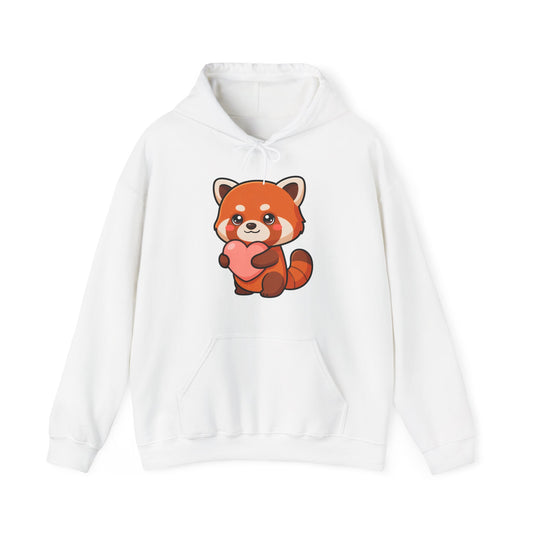 Cute Red Panda Hoodie, Kawaii Heart Sweatshirt