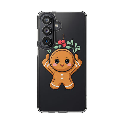 Kawaii Gingerbread Phone Case with Mistletoe Cheer