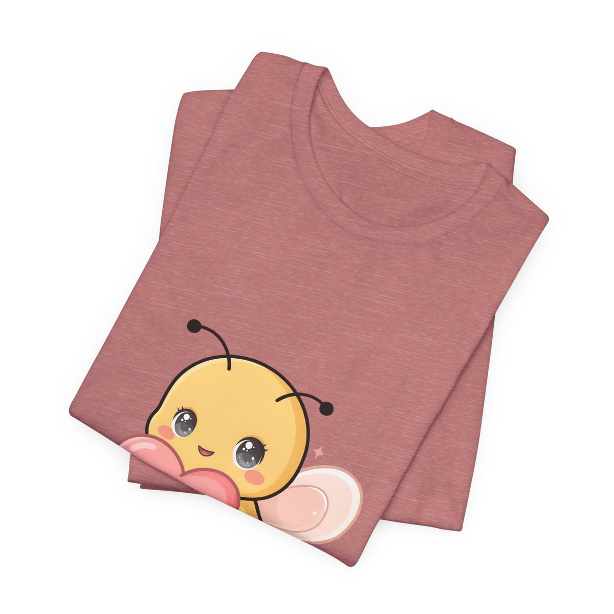 Kawaii Bee T-Shirt: Sweet Heart-Loving Unisex Tee