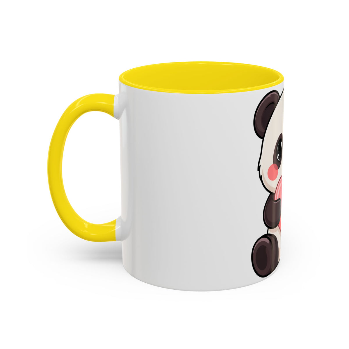 Kawaii Panda Heart Accent Coffee Mug
