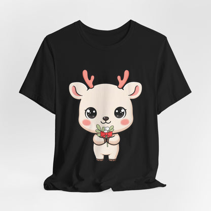 Kawaii Reindeer Christmas T-Shirt for Holiday Cheer