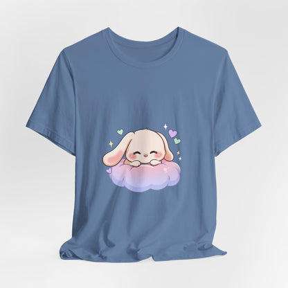 Kawaii Sleeping Bunny Tee, Cute Cloud Nap Unisex Shirt