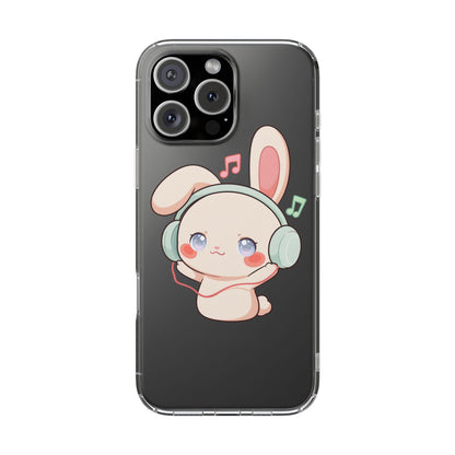 Kawaii Bunny Phone Case, Cute Music Lover Gift