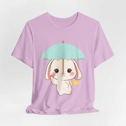 Kawaii Bunny T-Shirt, Cute Umbrella Rabbit Tee
