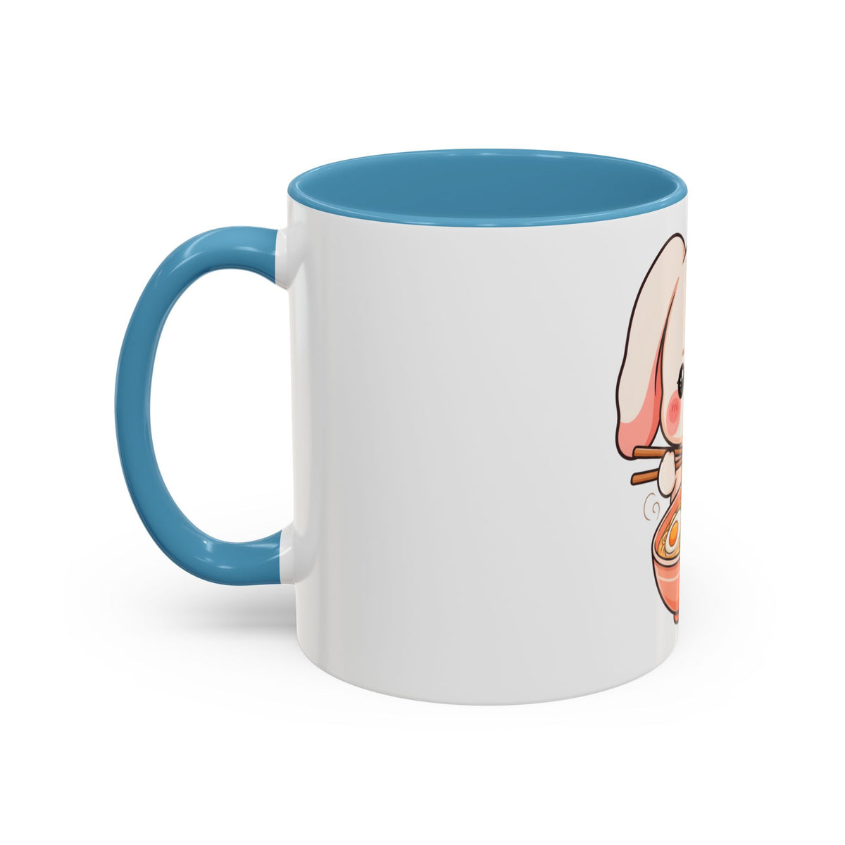 Kawaii Ramen Bunny Accent Coffee Mug, 11 oz or 15 oz