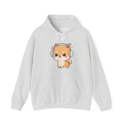 Kawaii Shiba Inu Hoodie for Cozy Music Lovers