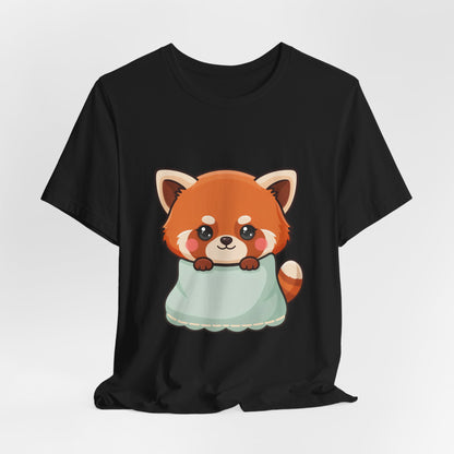 Kawaii Red Panda T-Shirt, Cozy Blanket Chibi Animal Tee