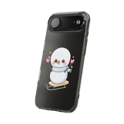 Kawaii Snowman Phone Case, Cute Winter Cheer