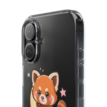 Red Panda Phone Case, Kawaii Moon Companion