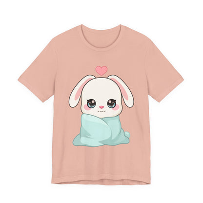 Cozy Bunny T-Shirt, Kawaii Blanket Bunny Tee