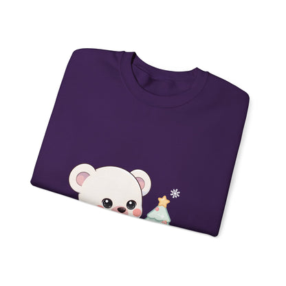Kawaii Polar Bear Christmas Sweatshirt for Cozy Tree Trimming