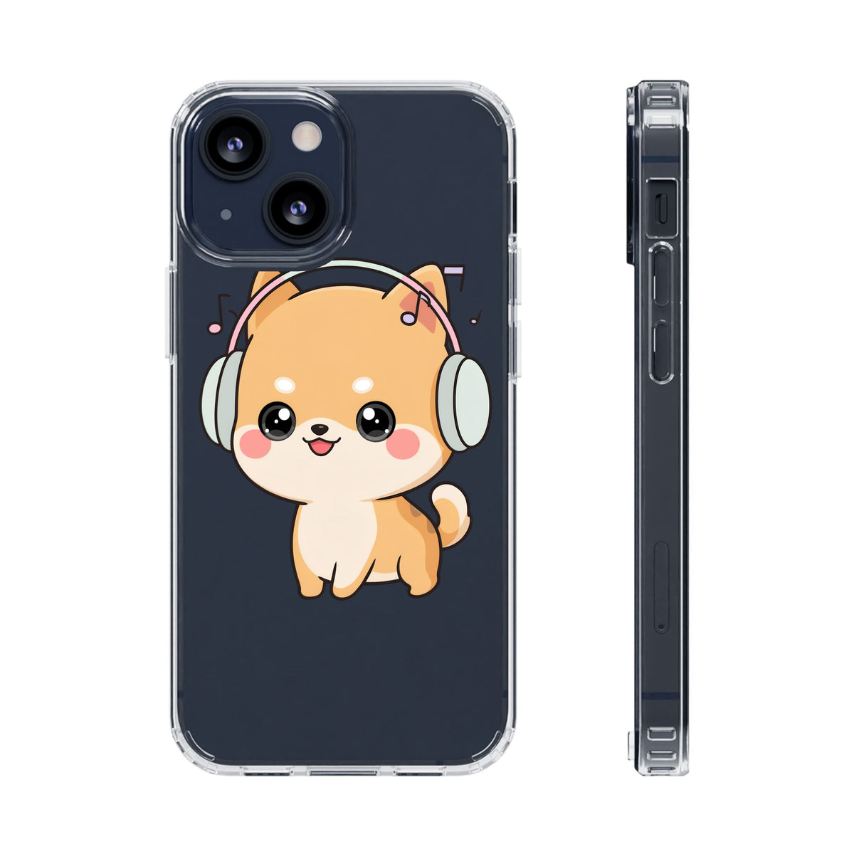 Kawaii Shiba Inu Phone Case – Music Lover Clear Case