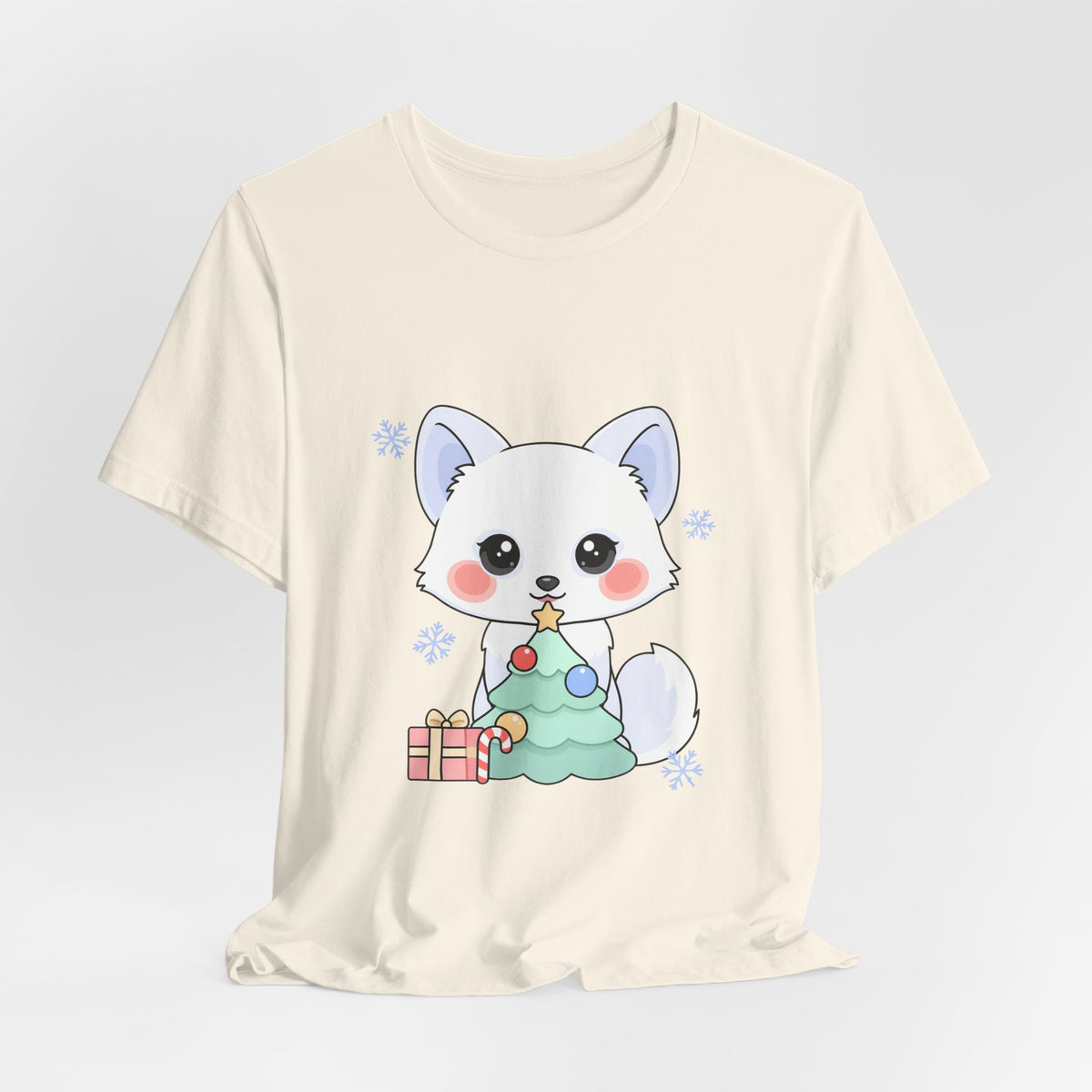 Kawaii Christmas Fox T-Shirt for Cozy Holiday Decorating