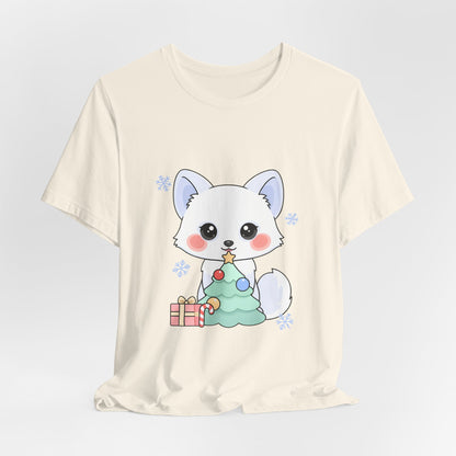 Kawaii Christmas Fox T-Shirt for Cozy Holiday Decorating