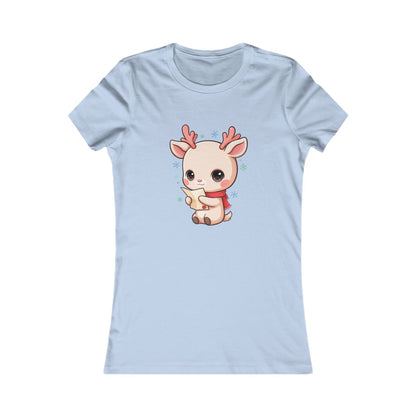Kawaii Reindeer Christmas Women's Tee for Letter-Writing
