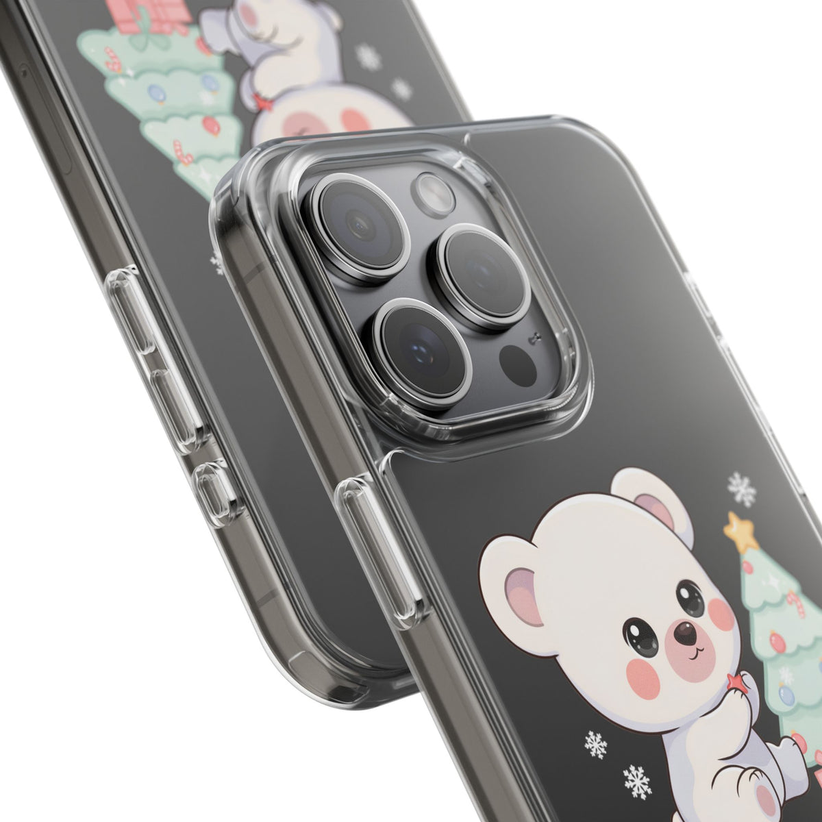 Christmas Polar Bear Phone Case, Kawaii Holiday Accessory