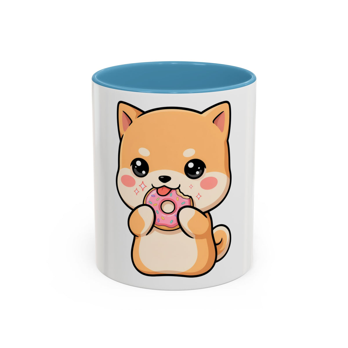 Shiba Inu Donut Mug, Kawaii Accent Coffee Mug