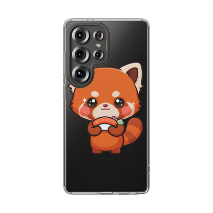 Red Panda Sushi Phone Case, Cute Kawaii Clear Case