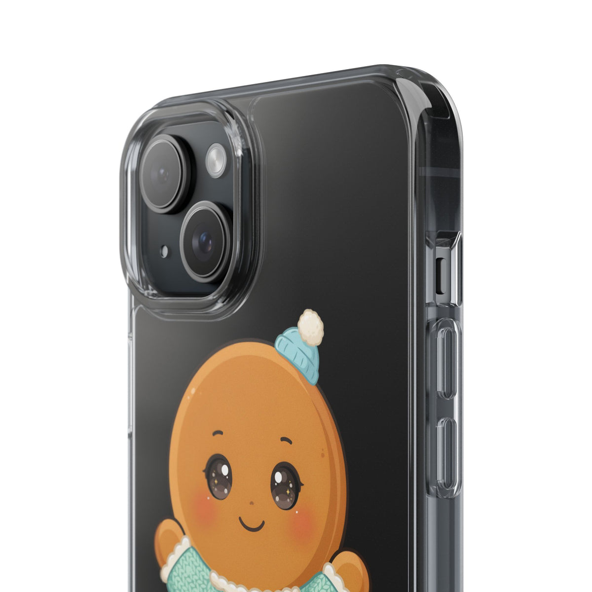 Kawaii Gingerbread Phone Case, Cute Christmas Sweater Cookie