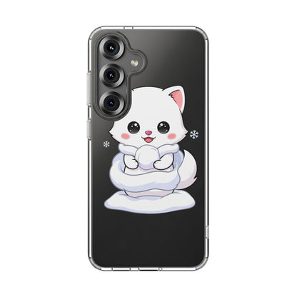 Kawaii Arctic Fox Phone Case, Cute Snow Day Gift