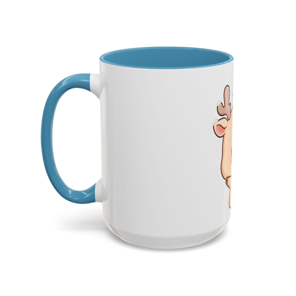 Kawaii Reindeer Accent Coffee Mug for Cozy Winter Sips