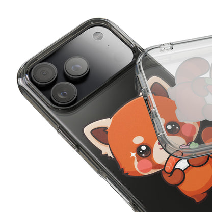 Red Panda Sushi Phone Case, Cute Kawaii Clear Case