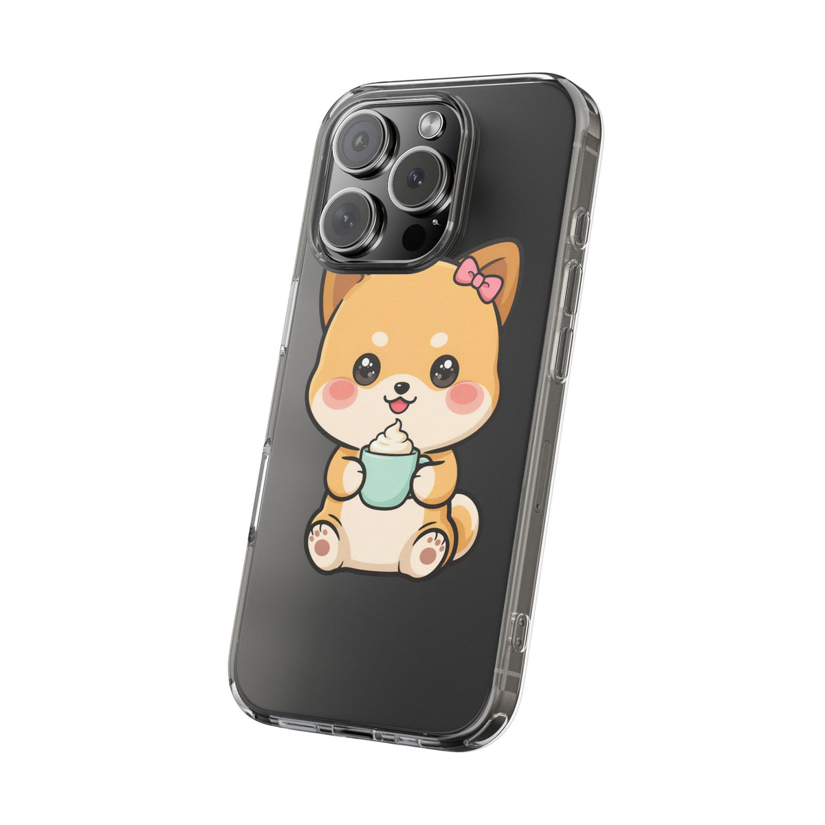 Kawaii Shiba Inu Phone Case with Latte